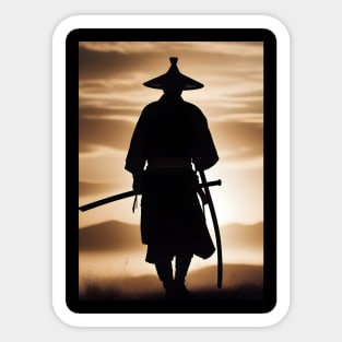 Silhouette samurai Sticker